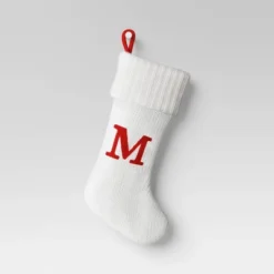 Knit Monogram Christmas Stocking White - Wondershop™ -Christmas Lights GUEST ea931c04 1c18 4a27 aaaa dd353950034b