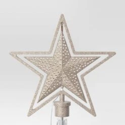 Christmas Lit Auto Rotating Star Tree Topper 5 Point Gold - Wondershop™ -Christmas Lights GUEST eab8f2d3 0369 4671 9bbc 92d1ca8bea95