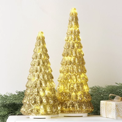 15" Christmas Mercury Glass Tiered Classic Tree Decor - Wondershop™ 1 15" Christmas Mercury Glass Tiered Classic Tree Decor - Wondershop™