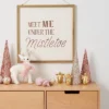 Meet Me Under The Mistletoe Hanging Sign Gold/Cream - Wondershop™