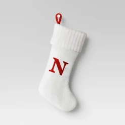 Knit Monogram Christmas Stocking White - Wondershop™ -Christmas Lights GUEST eecef5bb a9a9 4cf4 88f3 b7bb49d062fa