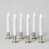 6ct Battery Operated LED Christmas Candolier Warm White With Antique Gold Base - Wondershop™