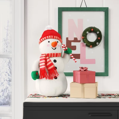 12.5" Battery Operated Animated Plush Snowman Figurine - Wondershop™ White 1 12.5" Battery Operated Animated Plush Snowman Figurine - Wondershop™ White