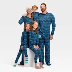Toddler Hanukkah Ribbed Long Sleeve Shirt And Pants Holiday Matching Family Pajama Set - Wondershop™ Blue -Christmas Lights GUEST f7e67a46 fc58 4c62 9919 e82cb070c11c 4