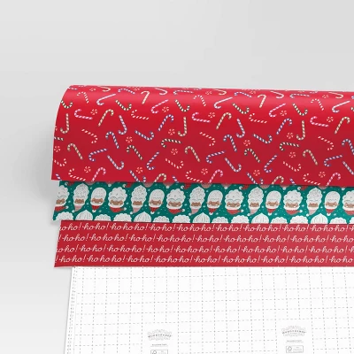 30" 3pk 180 Sq Ft Christmas Wrap Pack Candy Canes/Santa/Ho Ho Ho - Wondershop™ 2 30" 3pk 180 Sq Ft Christmas Wrap Pack Candy Canes/Santa/Ho Ho Ho - Wondershop™ - Image 2