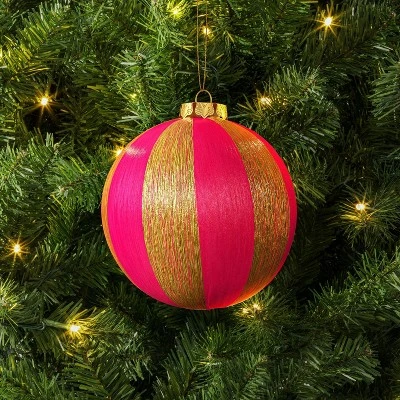 3.5" Christmas Hot Pink Thread Wrapping Ornament - Wondershop™ 1 3.5" Christmas Hot Pink Thread Wrapping Ornament - Wondershop™