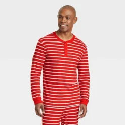 Men's Striped Matching Family Thermal Pajama Top - Wondershop™ Red -Christmas Lights GUEST fccc2006 83b7 48c5 a60c a589a35f0ed6
