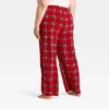 Women's Plaid Microfleece Holiday Matching Family Pajama Pants - Wondershop™ Red