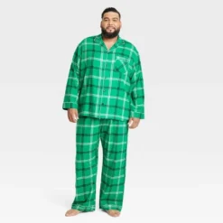 Men's Plaid Flannel Matching Family Pajama Set - Wondershop™ Green -Christmas Lights GUEST ff605a00 1ae2 4560 a668 b8bb7878f72e